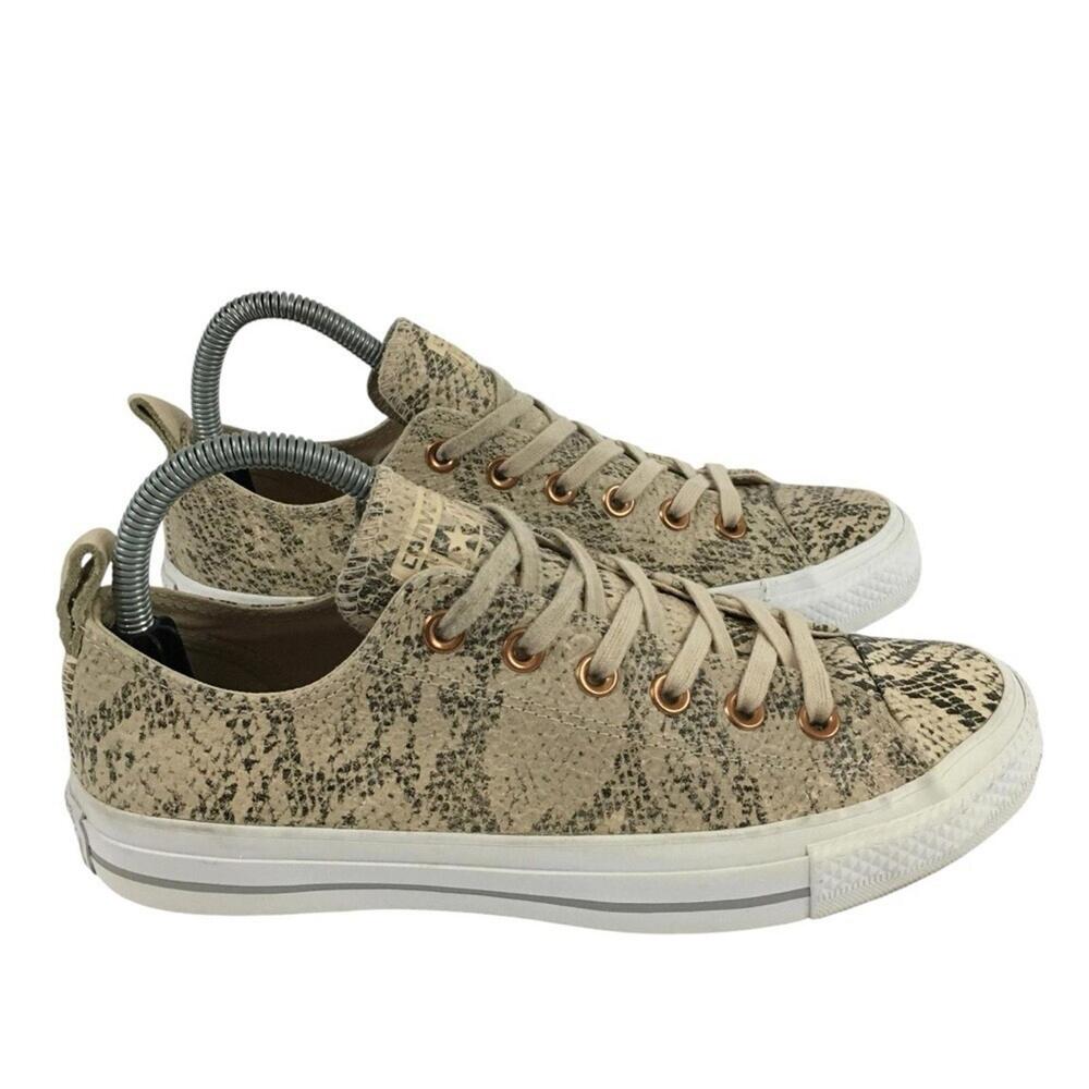 Converse Tan Snake Print Athletic Shoes